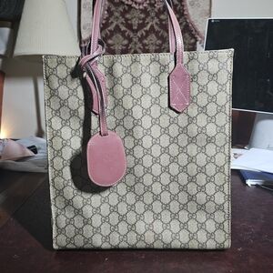 Gucci Beige and Pink Tote Bag